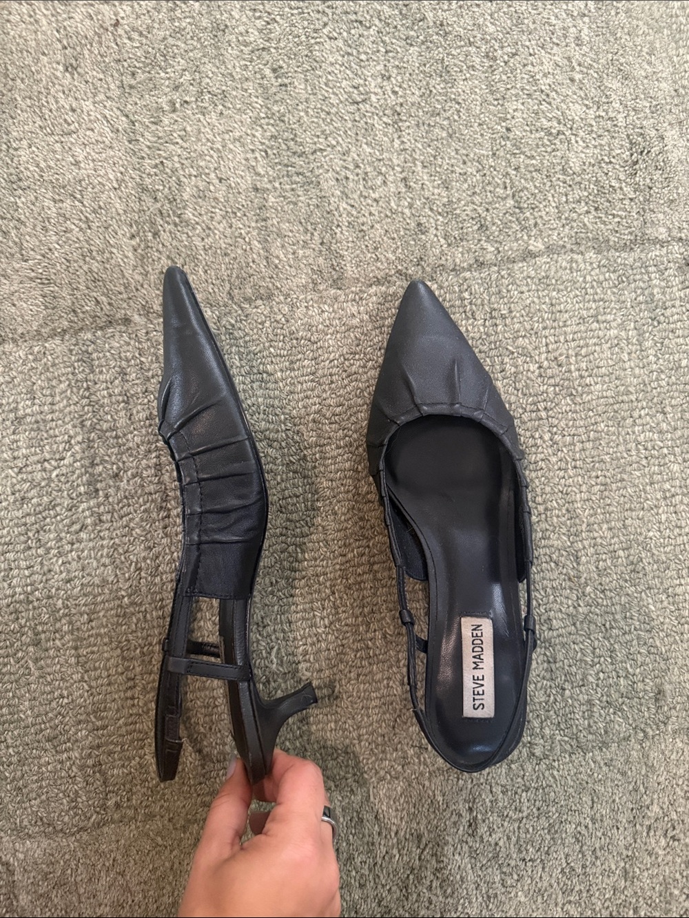 Steve Madden Classic Black Slingback Kitten Heels - Women